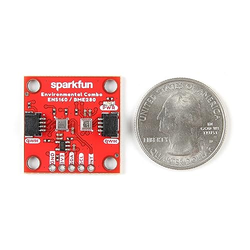 SparkFun Environmental Combo Breakout - ENS160/BME280 (Qwiic) Power LED, 1.8V AP2127K Voltage Regulator (for ENS160) Jumpers, Power LED, Board Dimensions: 1.0in. x 1.0in. (25.4mm x 25.4mm) by SparkFun - Image 4