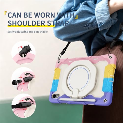 Funda MatePad 11 2023 silicona con soporte anillo giratorio azul 7