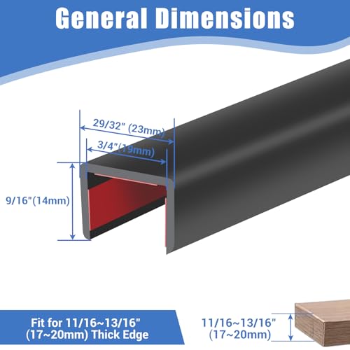 Image of Rubber Edge Trim, 3 /4 inch(19mm), Black Color, Length 10Ft,