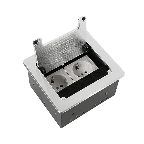 Boîte câbles multimédia encastrée 2-4 aluminium étanche pour sol maison et bureau