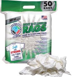 Paint & Cleaning Rags, White, 12.5 x 16-In., 50-Ct.