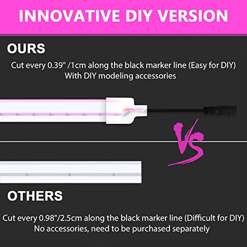 Image of Lamomo LED Neon Flex, 16.4ft /5m Pink Neon Light Strip, 12V Flexible Waterproof Neon LED Strip, Silicone LED Neon Rope Light for Kitchen Bedroom Indoor Outdoor Decoration(Power Adapter no Included