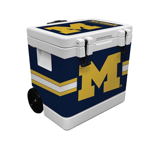 INDIGO FALLS College 37-Quart Rotomolded Wheeled Cooler (Michigan Wolverines)