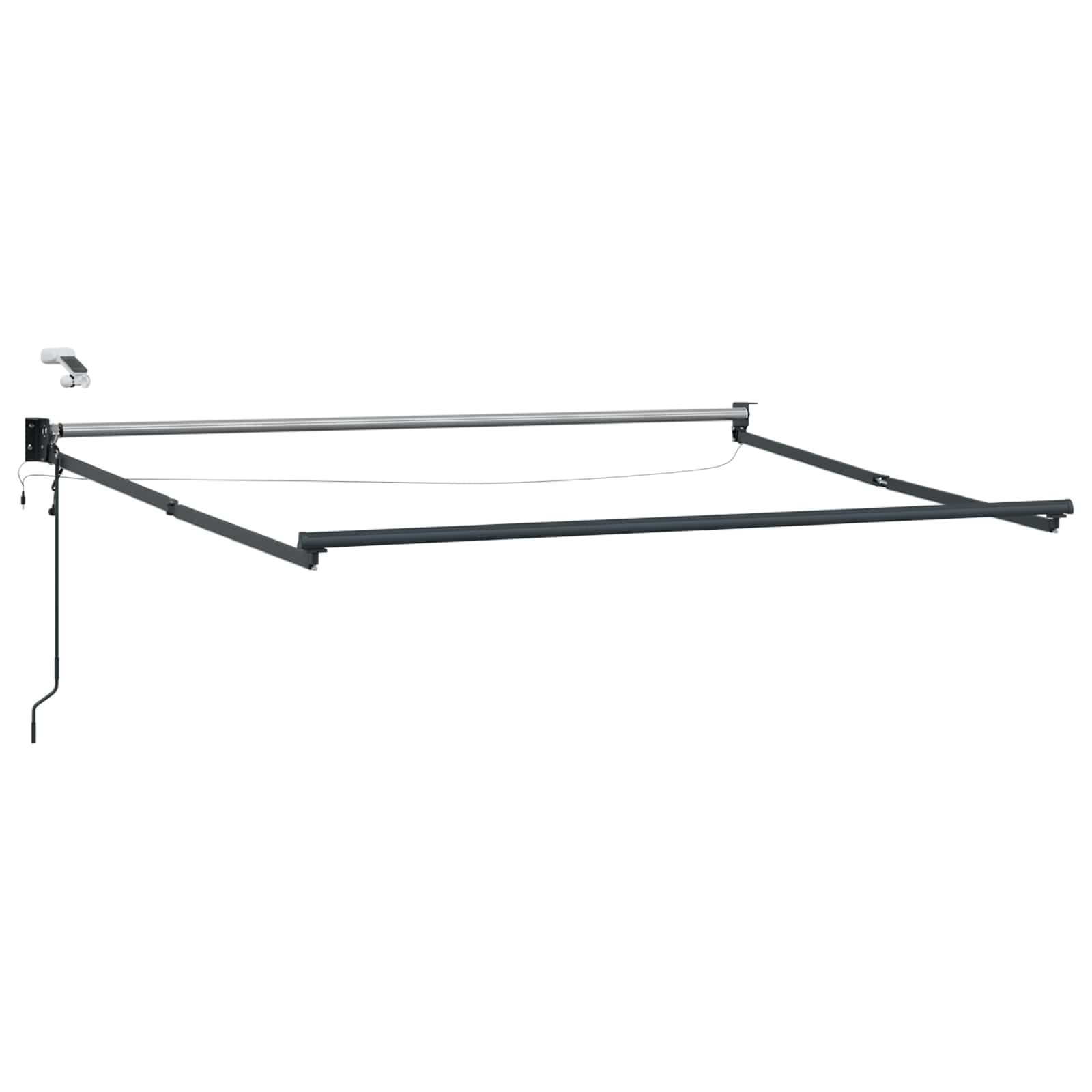 Toldo eléctrico extensible blanco 3 x 2,5 m con sensor de clima LED, marco de aluminio, protección solar, protección contra el viento, impermeable para jardín, balcón, terraza, exterior