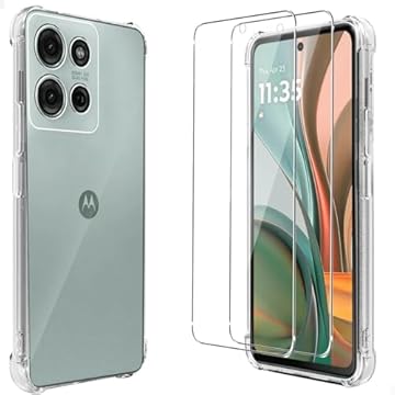 GL CASES Kit Capa Case Compatível Capinha Para Motorola Moto G15 Anti Impacto Reforçada Silicone Transparente Flexível + Pelicula De Vidro Temperado 3D 9H