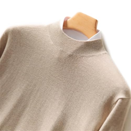 Dcvmvmn Men's Spring Autumn Knitted Wool Sweater Men's Half High Collar Knitted Casual Solid Color Long Sleeve Sweater2