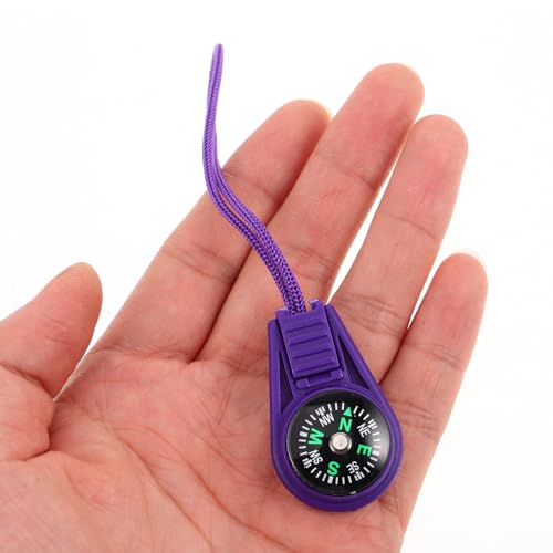 Brújula plástica portátil con cordón, 50 piezas miniatura 4