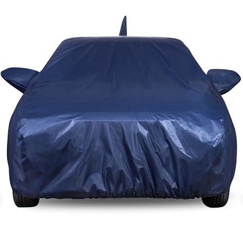 Image of Autofact 210D SuperDuper Waterproof Car Cover for Ford Ecosport | All-Weather Protection, UV & Heat Resistant, Windproof with Buckle Belt, Scratchproof & Dustproof, Navy Blue Color
