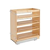 Rev-A-Shelf 448-BC-11C 11 Inch Base Cabinet Pullout Storage Organizer with Adjustable Wood Shelves...