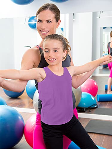 Image of SATINIOR 4 Pieces Girls Dance Tank Tops Racerback Crop Tops Sleeveless Dance Clothes for Girls Gymnastics