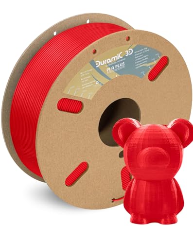 Image of DURAMIC 3D PLA+ Printer Filament 1.75mm PLA Plus Neatly 2Kg Spool(2.2lbs) | PLA Pro Tougher and Stronger, Dimensional Accuracy Probability + /- 0.02mm Red
