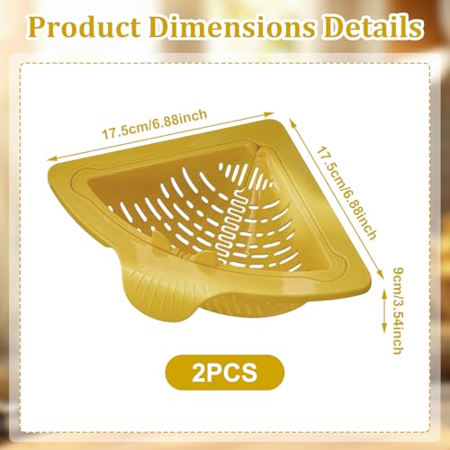 2 Stück Sieb für SpüLbecken Magnetisches dreieckiges Ablasskorb Abflusssieb Küchenspüle Waschbecken Sieb Magnetic Sink Baskets Zum Einhängen Lagerregal, Abnehmbares Spülbeckensieb für Profiküchen