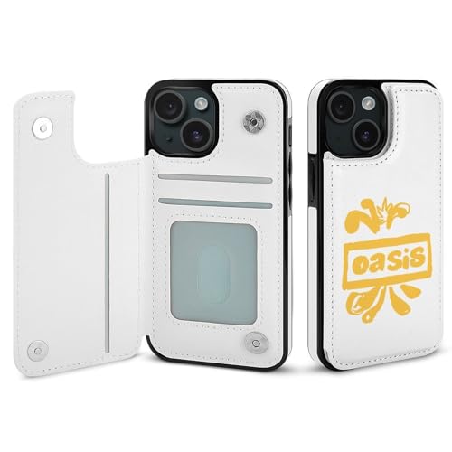 iPhone15用ケース 手帳型 オアシス OASIS バンド スマホケース 財布型 アイフォン15用ケース おしゃれ 軽量 背面 携帯カバー カード収納 スタンド機能 PUレザー 耐衝撃