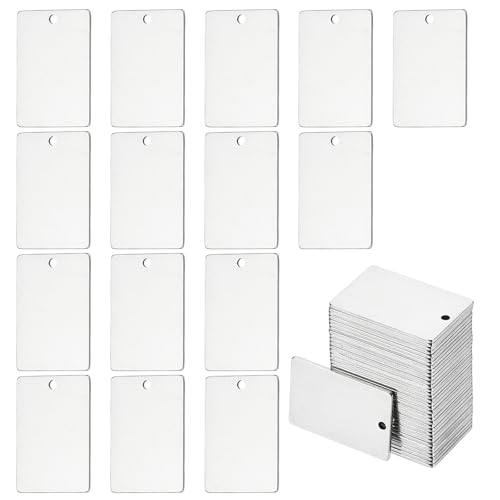 Plaque pour estampage bijoux PATIKIL en acier inoxydable argenté 3 x 2 cm avec trou