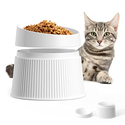 uahpet Elevated Cat Food Bowl Super Widen Raised Cat Food Dishes for