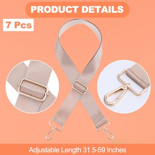 7 Pcs Wide Shoulder Purse Strap Replacement Shoulder Crossbody Straps Adjustable Belt Canvas Bag Crossbody Handbag for Women (7 Colors)4