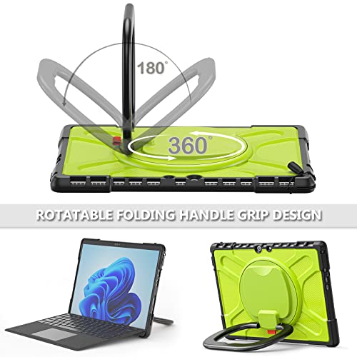 Coque antichoc Surface Pro 8 jaune avec béquille pour sécuriser votre tablette