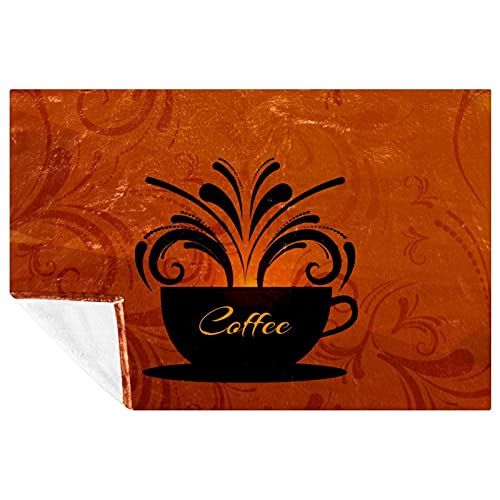 Couverture vintage imprimée de tasses à café douce aux finitions soignées pour lit et canapé - 2