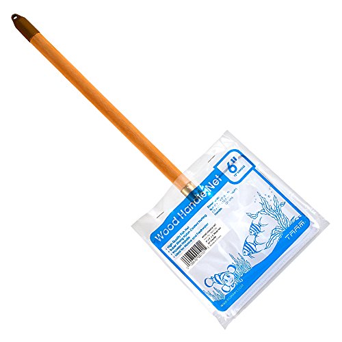Taam ATATW612W Wood Handlee Net for Aquarium, 6 by 5 by 12-Inch, White