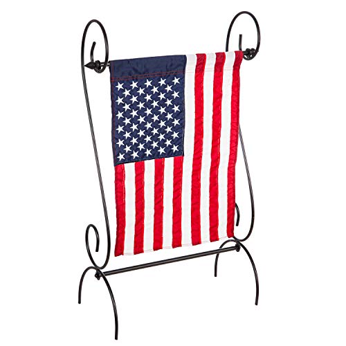 Evergreen Scroll American Garden Flag Stand | Premium Metal Iron Flag Holder Stand | Fits 12x...