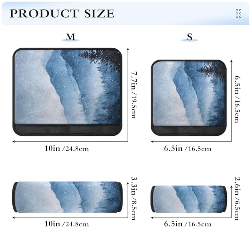 Image of 2 Pack Seatbelt Covers Seat Belt Cover Pad for Adults Boys Girls Car Seat Strap Covers Pads Cushion Universal Shoulder Strap Pad Protector for Backpack Camera Bag 6.5 Inch Watercolor Winter Mountain B