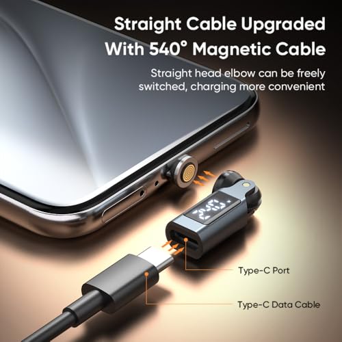 Adaptador magnético USB C evita tirones en tu portátil con carga PD 240W y pantalla integrada 7