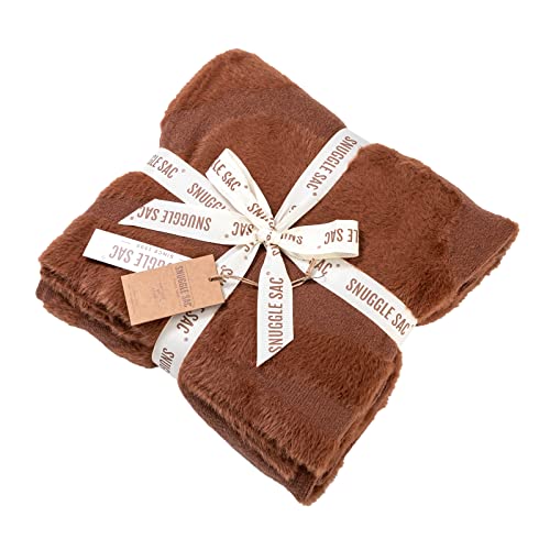 Snuggle Sac Luxury Microfiber Fluffy Feather Yarn Throw Blanket Faux Mink Super Soft Fuzzy Reversible Lightweight Cozy Decor Knitted Blankets With Natural Textured For Home Bed Couch 50''X60 Caramel #TOP1