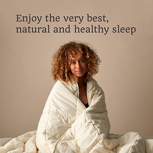 WOOLROOM Deluxe Machine Washable Comforter, British Wool Medium Weight Twin Size All-Season Comforter - 100% Natural Hypoallergenic Temperature Regulating Twin Duvet Insert Down Alternative Bedding - Thumbnail 5