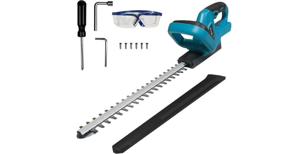 Tagliasiepi a Batteria compatible with Makita 18V, Lama 52 cm, Passo Denti 20 mm, Blu, Leggero 2,2 kg, Senza Batteria