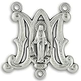 LOT of 3 - Rosary Centerpiece M Miraculous Medal Center for Rosary 1