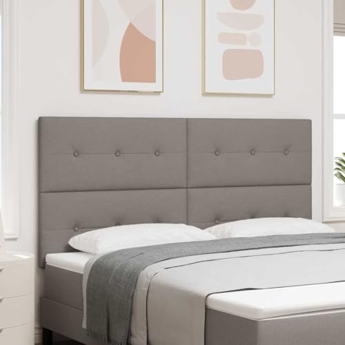 Teenpull Cabecero de cama LED con rayas de color topo, 180 cm, tapizado en tela, montaje en pared, altura ajustable para dormitorio, diseño moderno, ambiente acogedor