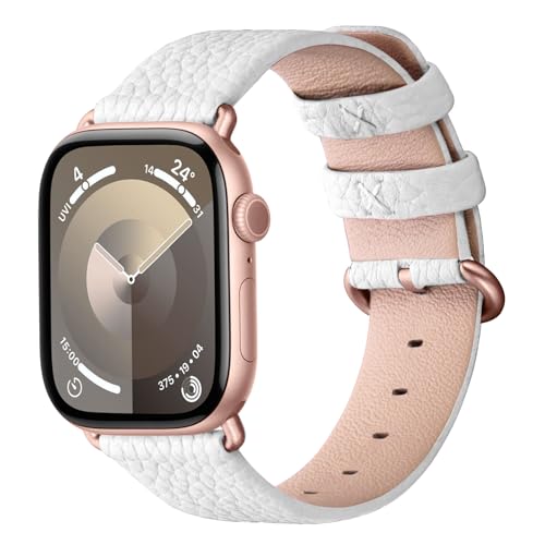 Image of Fullmosa Leather Band Compatible with Apple Watch Band 42mm 44mm 45mm 46mm 49mm, Genuine Leather Replacement Strap for iWatch Ultra3 /2 /1 SE3 /2 /1 Series 11 10 9 8 7 6 SE 5 4 3