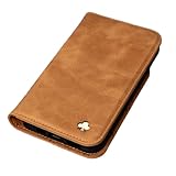 Porter Riley - iPhone 13 Pro(6.1インチ)用レザーケース プレミアム本革スタンド/カバー/財布/フリップケース(タン)