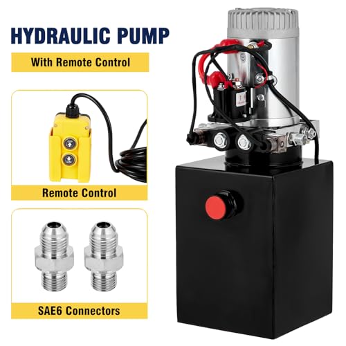 Image of Litake Double Acting Hydraulic Power Unit 12V 10.5 Quart Car Lift Hydraulic Pump Power Unit, Hydraulic Pumps with 10L Steel Tank, Car Lift Hydraulic Power Unit for Auto Repair