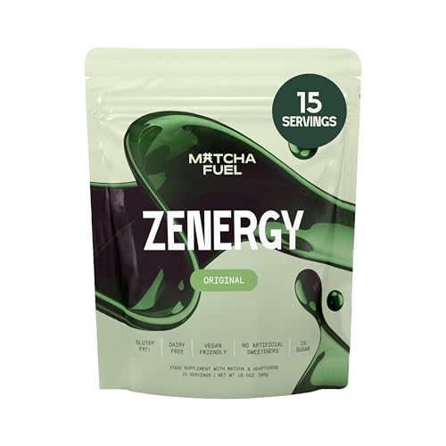 Matcha Fuel SuperLatte Adaptogenic Matcha Latte Powder | Calm Energy & Focus | Lions Mane Reishi Cordyceps & KSM-66 Ashwagandha | Vegan Gluten Free | 15 Servings (300g)