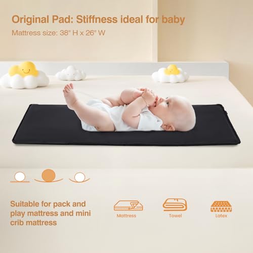Image of JOYMOR 4 in 1 Pack and Play, Baby Bedside Bassinet, Sturdy Play Yard with Padded Mat and Music Bar with Soft Animals