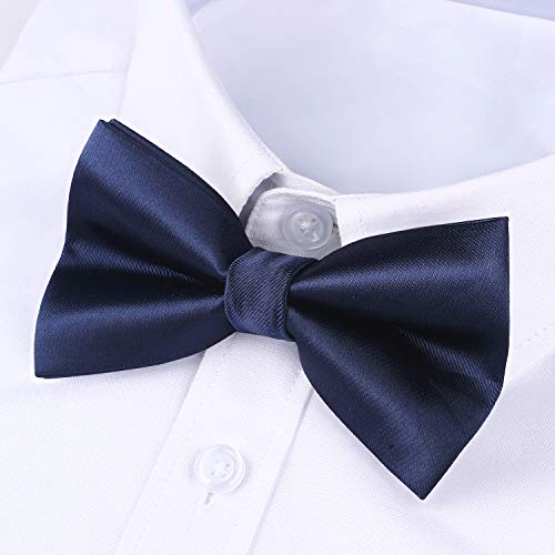 Image of HISDERN Bow Ties for Men Pretied Bowties Classic Formal Business Bow Tie Adjustable Tuxedo Bowtie for Wedding Party