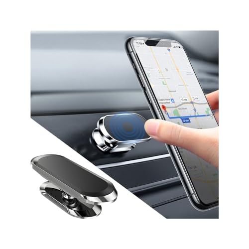 JNNJ 360 ° Universal Soporte Móvil Coche Salpicadero, Auto Soportes Magnéticos para TeléFono Móvil de Alta Intensidad, 360° Rotación de Ventilación, Carro Universal para Todos los Teléfonos(Plata)