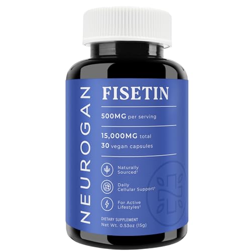Neurogan Fisetin Supplement 500MG - 30 Count 98% Pure | Healthy-Aging & Brain Health Fisetin Capsules | Brain Supplements for Memory and Focus, Senolytic Support | Natural Polyphenols, Non-GMO