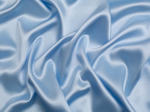 Minerva Core Range - Tela de satén elástica color azul claro, ligera y adecuada para confección, ancho aproximado: 145 cm, se vende por metro