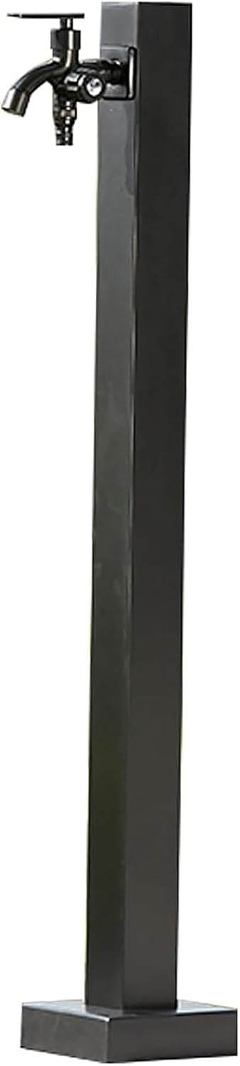 Outdoor Garden Water Column with Base - Freestanding Vertical Hose Holder, Anti-Rust Anti-Freeze Faucet Pillar, Round/Square Tap Post for Courtyard Use
