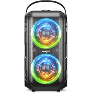 W-KING Bluetooth Lautsprecher-80W(180W PEAK) Kabelloser Lautsprecher Bluetooth Box Musikbox Groß mit Druckvollem Bass, Riesig 105dB Sound, IPX5 Spritzfest, Party LED Lampe, 24H, USB Stick, TF, AUX, EQ