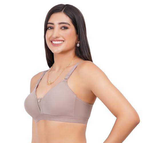 Image of Non Padded in B, C and D Cup Bra - Made of Pure Cotton Full Coverage Over Size Non Wired Pushup Soft Cup for T-Shirt Saree Dress Sports Garment for Daily Use Everyday
