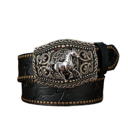 Ceinture western en cuir PU avec boucle étalon pour jean