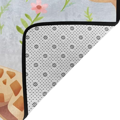 Tapis de sol absorbant antidérapant grand format lavable motif girafe - 5