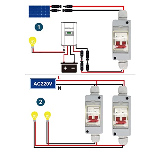 Focket 32A 500V PV DC Disconnect Switch, MCB 2P Solar Current Sink Load Switching Air - Image 4