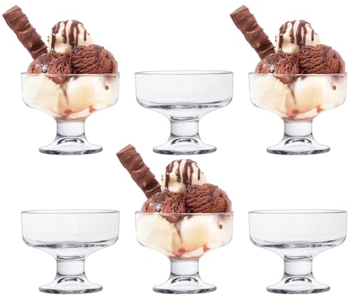 Viceda Set di 6 bicchieri da cocktail con gamberi, tazze da dessert, tazze da dessert con ampia ciotola, set di 6 ciotole per antipasti, insalate di frutta, dessert e cocktail