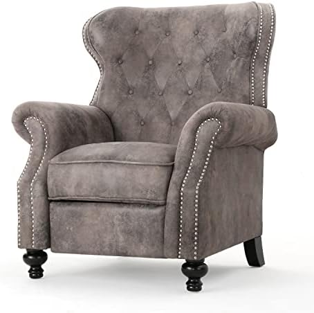 Christopher Knight Home Waldo Tufted Wingback Recliner Chair(Warm Stone).