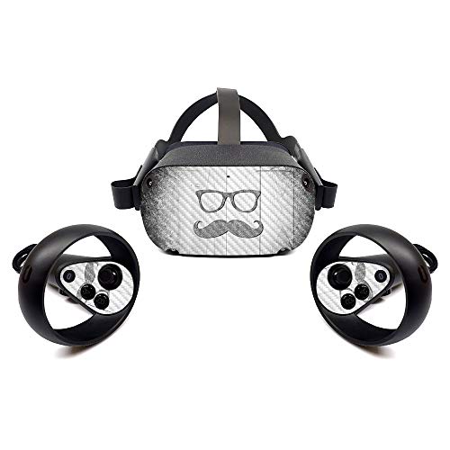 MightySkins Carbon Fiber Skin for Oculus Quest - Hipster | Protective, Durable Textured Carbon Fiber Finish | Easy to Apply, Remove, and Change Styles | Made in The USA (CF-OCQU-Hipster)