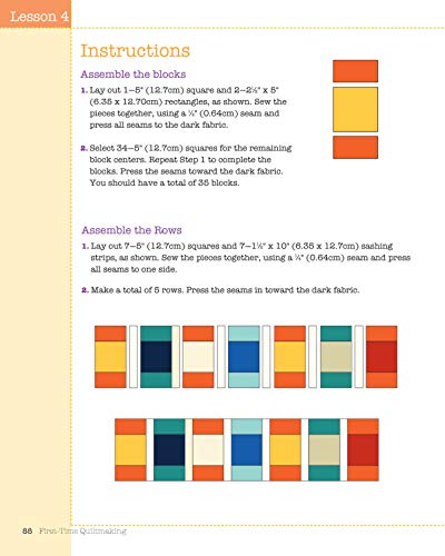 Image of First-Time Quiltmaking, Second Edition, Revised & Expanded: Learning to Quilt in Six Easy Lessons (Landauer) 7 Simple Projects and Easy-to-Follow, Clearly Illustrated Instructions for Beginners